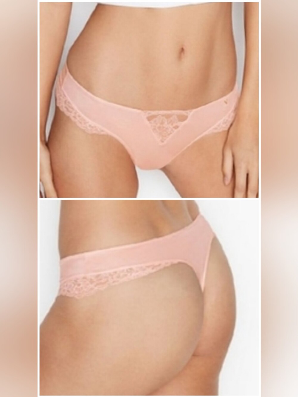 Victoria's secret very sexy micro lace inset thong panty XLARGE Pink